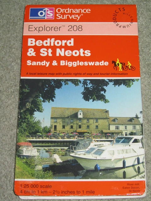 Ordnance Survey Explorer 1:25,000: Sheet 208 Bedford & St Neots - 1999