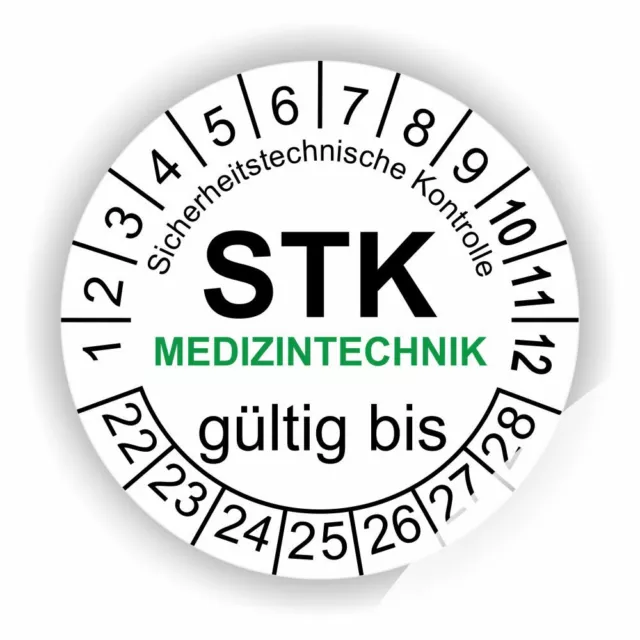 Prüfplaketten Medizintechnik Ø:20-30mm Staffelpreise Wartung  STK Plaketten
