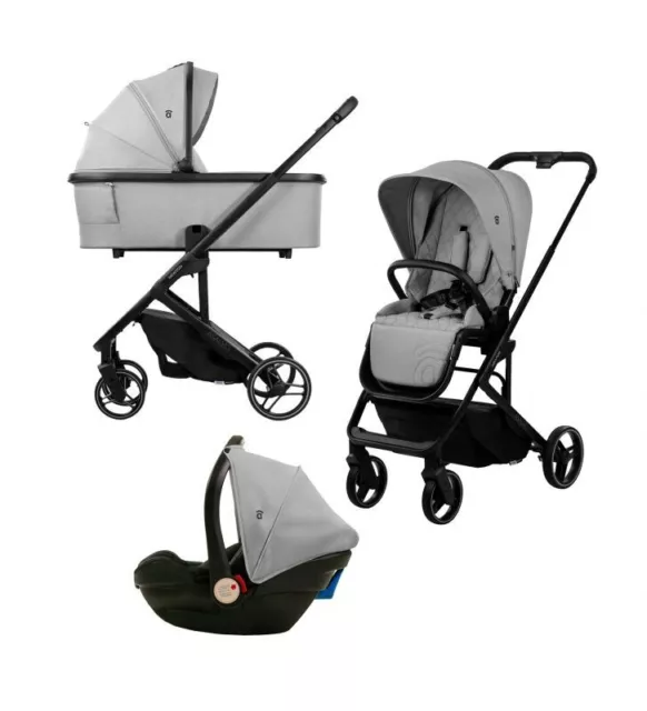 Carrito De Bebe Asalvo Newton Gris Silla Paseo, Capazo Y Silla Auto Hasta 22 Kg