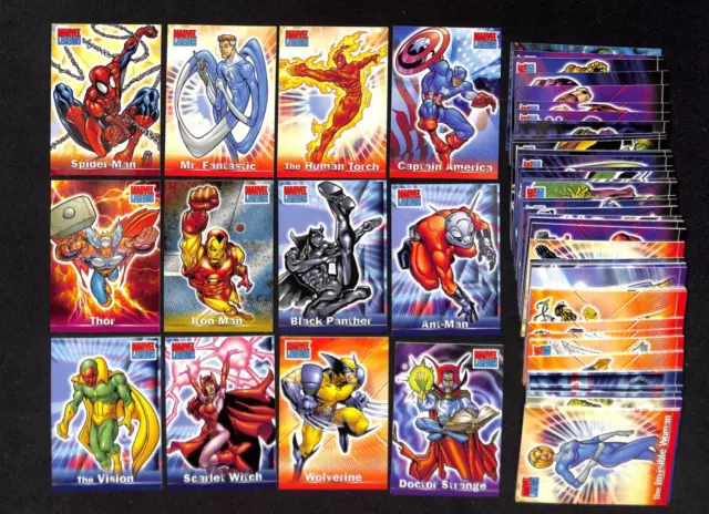 2001 Marvel Legends Topps Set Complete 72 Cards Spider-Man Punisher Wolverine