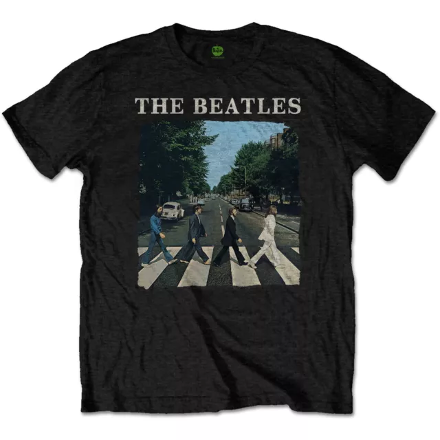 The Beatles Abbey Road & Logo Official Merchandise T-Shirt schwarz Neu