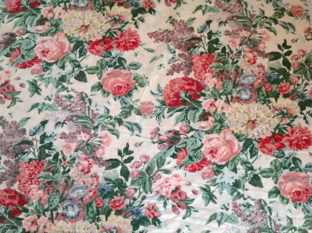 Belle Maison Celine Linen Upholstery Drapery Fabric Coral Floral MM47