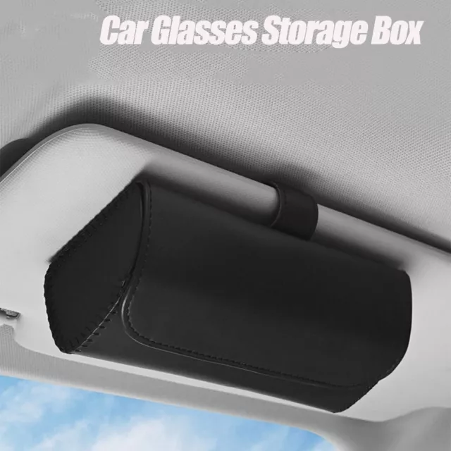 PU Leather Car Sunglasses Holder Flannel Car Storage Box  Car