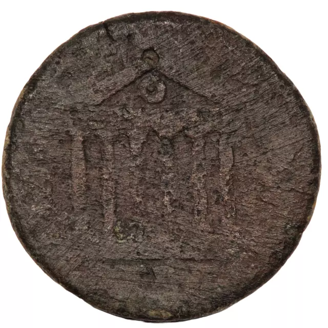 Unresearched Roman Provincial Bronze Coin - Temple (#2568)