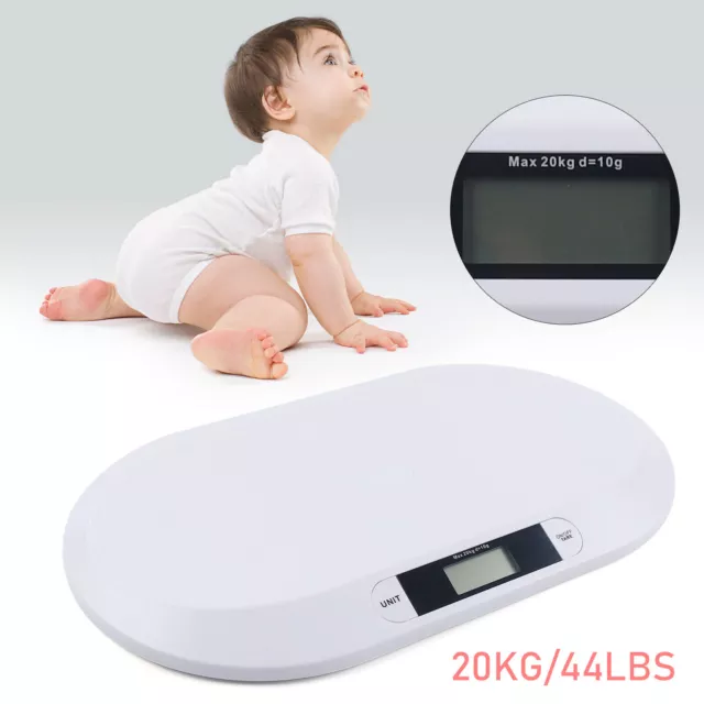 Babywaage 20kg /10g Digitalwaage Kinderwaage Neugeborenen mit Lineal + Handtuch