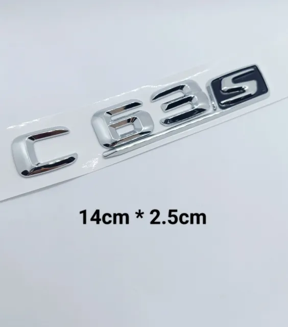 1 Logo C63s amg Chrome Emblème Autocollant Logo installe 3d Coffre