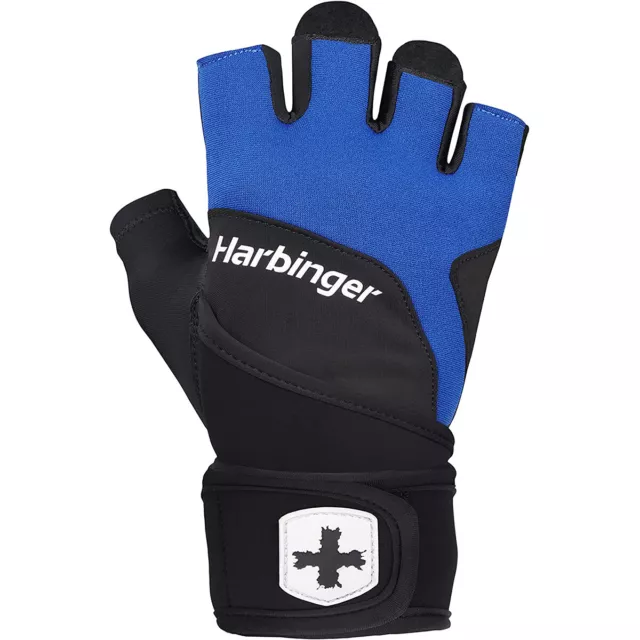 Harbinger Unisex Training Griff Handgelenk Wrap Gewichtheben Handschuhe 2.0 - schwarz/blau 2