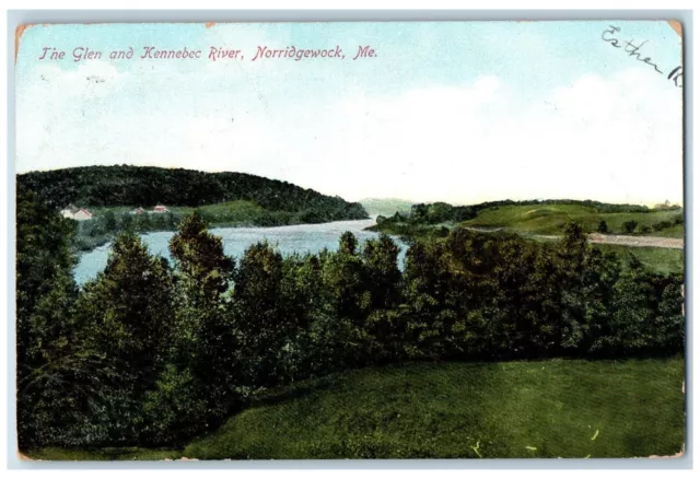 c1905 The Glen And Kennebec River Norridgewock Maine ME Posted Antique Postcard