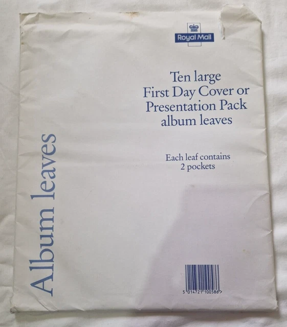 Royal Mail - 10 lge FDC/Presentation Pack Album leaves - Each page has 2 pockets