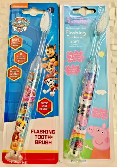 Paw Patrol/Peppa Pig Flashing Battery Toothbrush (Choice of)