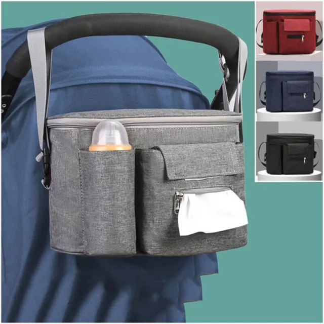 Baby Buggy Stroller Organiser Pram Pushchair Storage Bag Cup Holder Mummy Bag UK