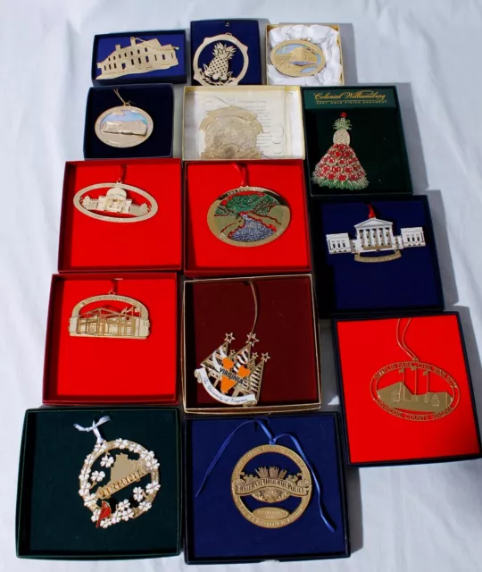 Virginia - Richmond, Williamsburg, State Police Christmas Ornaments Lot of 14
