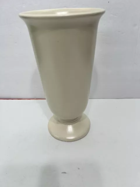 VTG HAEGER Pottery Vase Matte White 9" Pedestal Farmhouse Country Decor - Chips