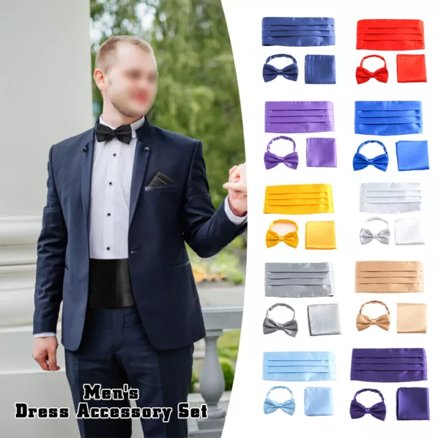 3 pz/set cravatta da uomo abito da cintura Cummerbund 2