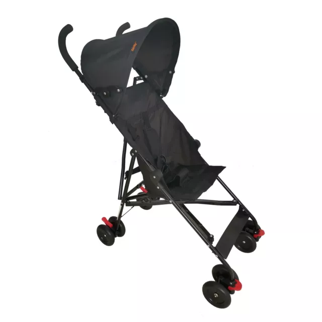 GRADE A1 - Lightweight Stroller with Hood in Black by Babyway A1/BWES/002B
