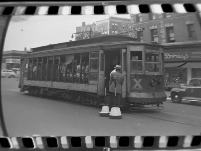 Great ORIG 1946 TARS Subway New York City NYC Trolley Film Photo Negative Bronx