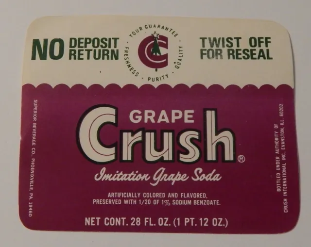 Grape Crush Soda Label vintage