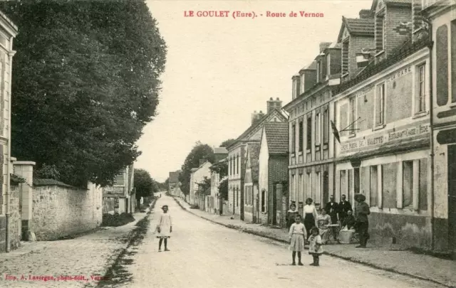 CPA 27 LE GOULET ROUTE DE VERNON (cpa animée)