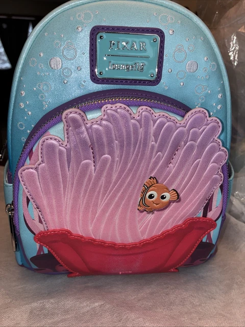 Loungefly Disney Pixar Finding Nemo  “Mine! Mine! Mine!” Talking Backpack, BNWT DISNEY PIXAR FINDING Nemo Sea Anemone Loungefly Backpack NWT  main image 3