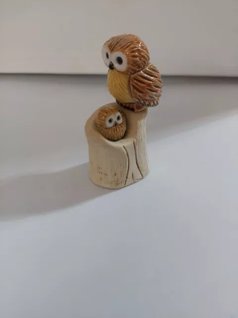 Artesania Rinconada MOTHER & BABY OWL Figurine