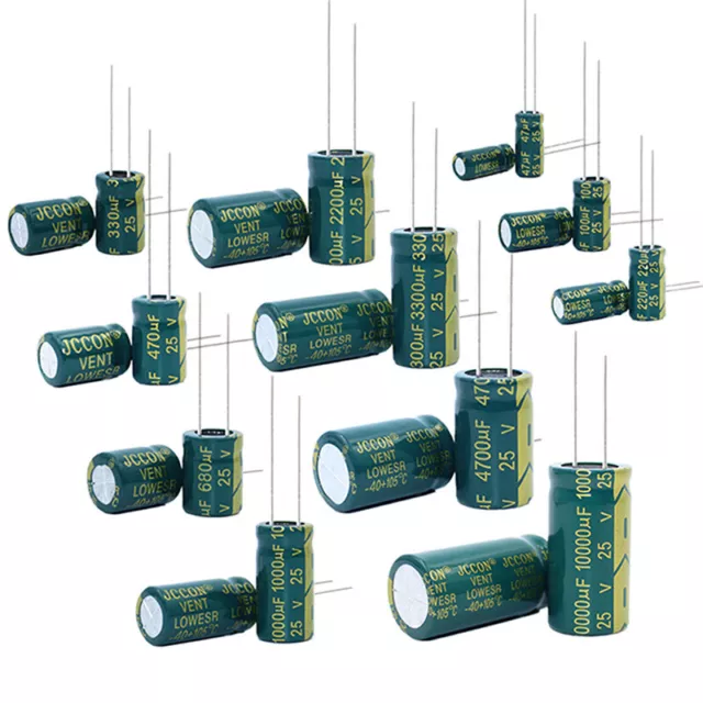 6.3V~450V High Frequency LOW ESR Radial Electrolytic Capacitor 1uF to 22000uF