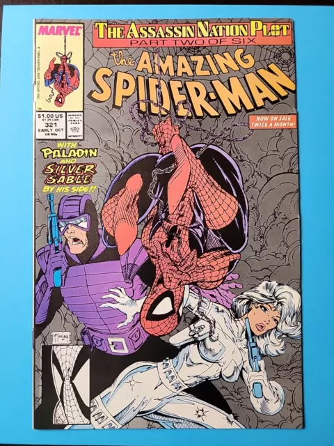 The Amazing Spider-Man #321 Oct 1989, Marvel paladin silver sable marvel comics