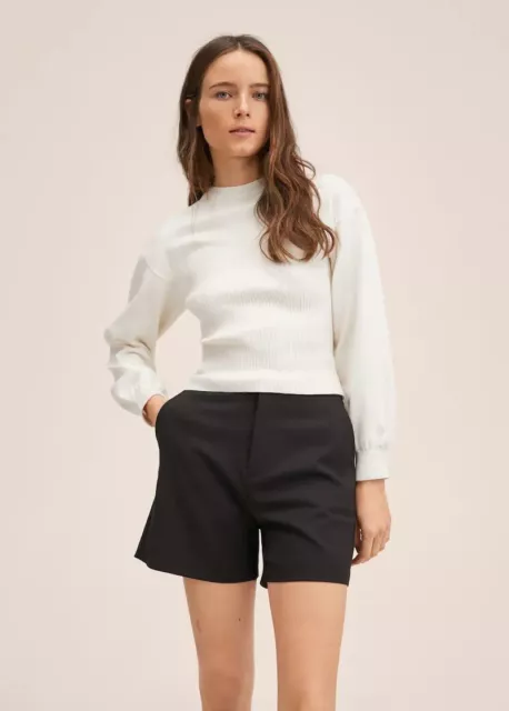 Mango Bra-effect knitted top/sweater/jumper in White