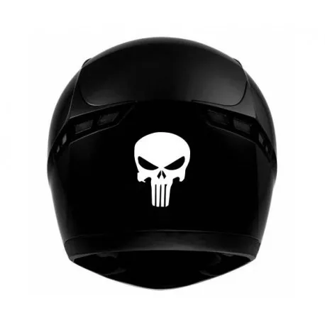 Crâne skull casque moto - autocollant sticker couleur : noir