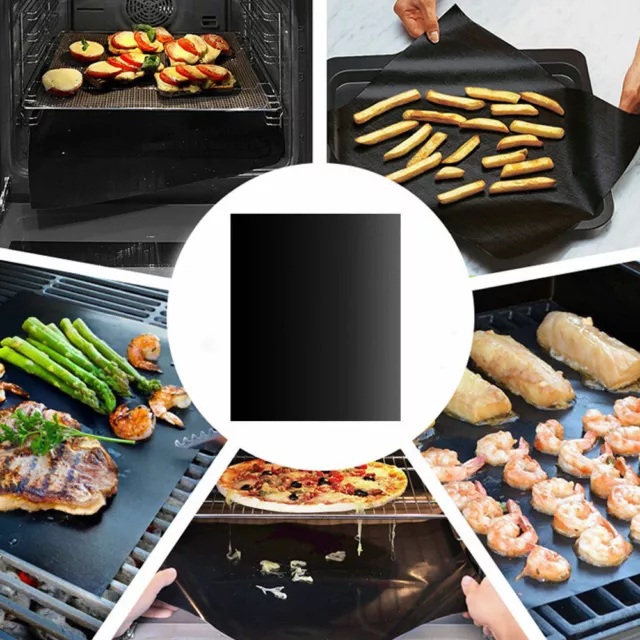 Kochen Dauer BBQ Grillmatte Glasfaser Grillunterlage Backofenfolie Grillfolie DE 2