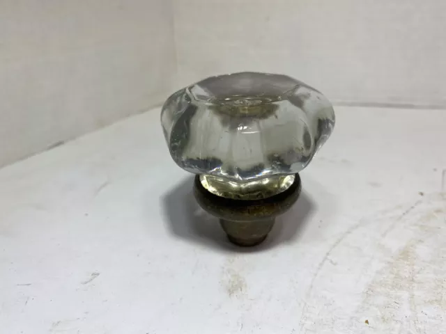 Vintage 8 Point Crystal Glass Door Knob Architectural Salvage