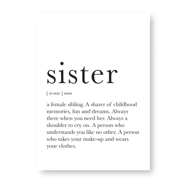 Sister Noun Sign, Humorous Sister Noun Sign, Noun Sign Sister Noun Print