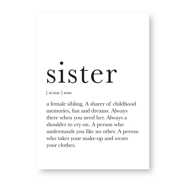 Sister Noun Sign, Humorous Sister Noun Sign, Noun Sign Sister Noun Print