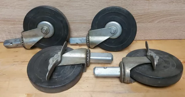 Vintage NOELTING FAULTLESS 5" Industrial Swivel Casters Wheels - *READ*