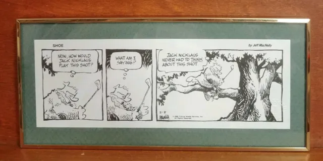 Shoe - Classcom Inc. Desk Art - Golf Humor Comic Strip by Jeff MacNelly 1989