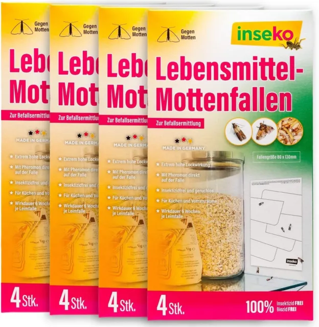 inseko 16 x Lebensmittelmotten Falle insektizidfrei / geruchlos Made in Germany