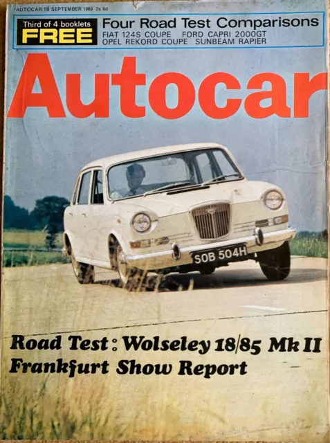 AUTOCAR MAGAZINE 18-SEP-69 - Reliant Scimitar, Wolseley 18/85, Peugeot 304