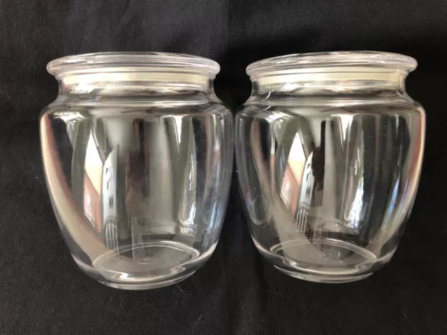 Set of 2 Acrylic Canisters w gasket airtight lids - unique Spice Jar shape
