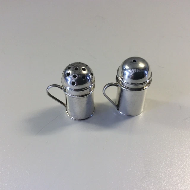 A Pair Of Sterling Silver "925" Salt & Pepper -Pepperettes - 30mm x 15 mm