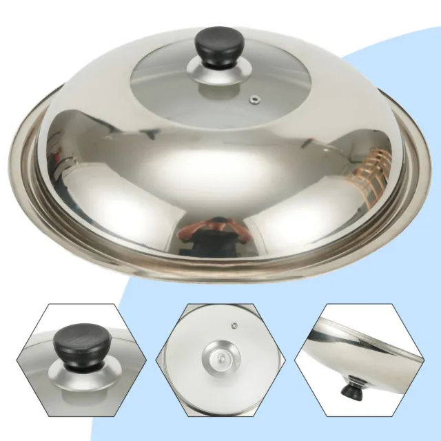 Comoda copertura wok acciaio inox con pomello di sollevamento facile da maneggiare e pulire