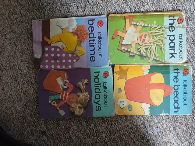 4 VINTAGE LADYBIRD Books Talkabout Series 735 Beach Holidays Bedtime ...