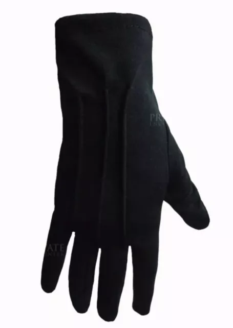 Black Short Gloves Maid Clown Unisex Fancy Dress Accessory New Bnwt