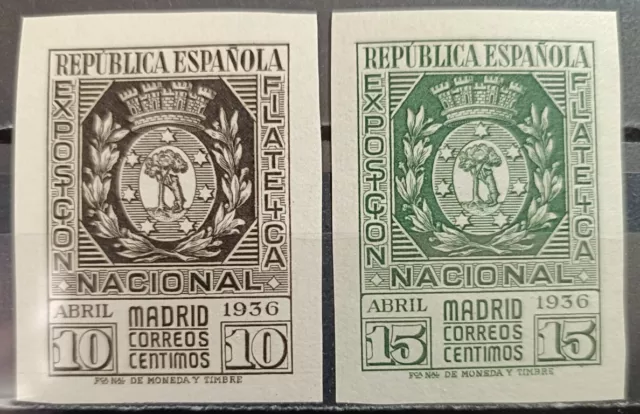 Spain Edifil # Spain Edifil # 727-728 * MLH Exposición Filatélica de Madrid 1936