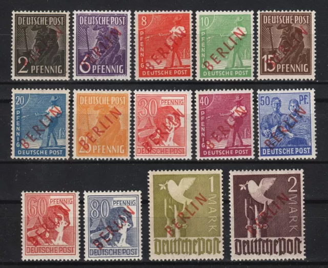 1949 Germany Berlin West (Red print series) Mi.Nr. 21-34 MNH SIGNED