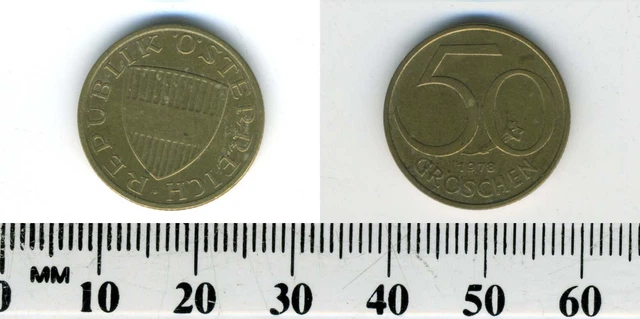 Austria 1978 - 50 Groschen Aluminum-Bronze Coin - Austrian Shield 2