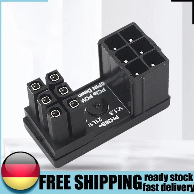 2 Stück 90° 8-Pin GPU Adapter – Rechtwinkliger Winkelstecker Für Grafikkarten, PCIe Netzadapter (nach Oben Abgewinkelt)