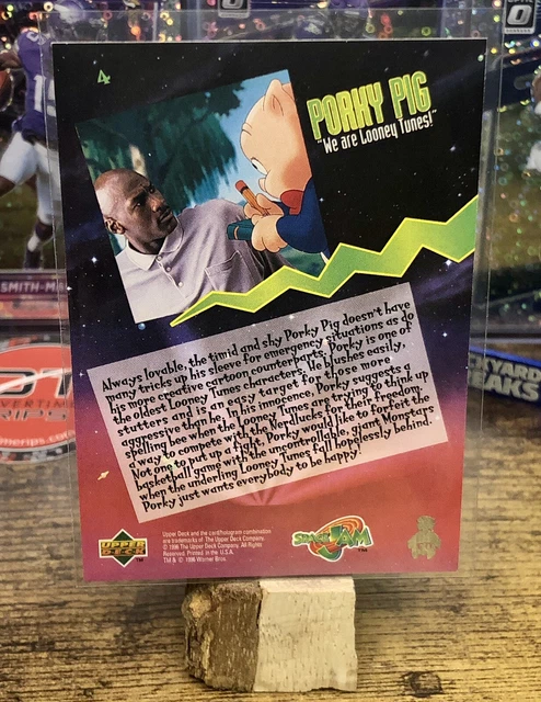Space Jam 1996 Upper Deck #4 All Star Cast Introducing Porky Pig Michael Jordan