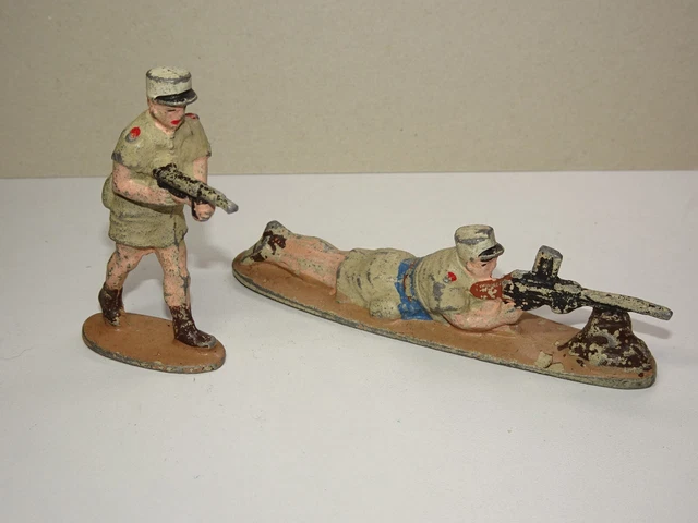 Figurines Quiralu - 3 Soldats De La Légion Étrangère - Échelle 1:32 (60mm) - Aluminium Peint - Occasion Avec Éclats