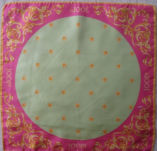 Foulard Carré Vintage En Soie 100% Orkide - Dimensions 95 X 100 Cm - Couleur Vert Et Noir - Très Bon état