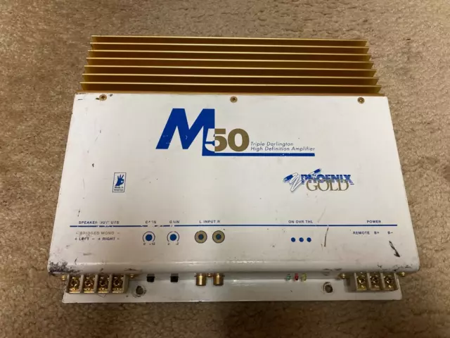 OLD SCHOOL Phoenix Gold M50 Car Audio 2 Channel Amp Amplifier MADE IN USA!