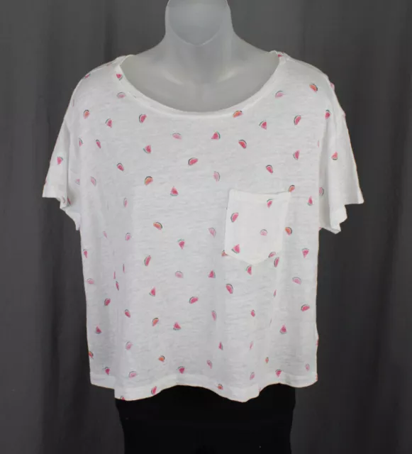 Rails Women's White Watermelon Print T Shirt Top Size S